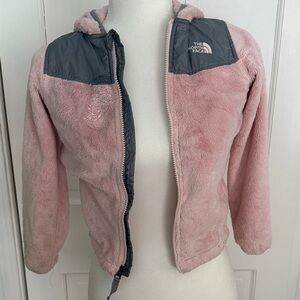The North Face Kids Pink and Gray Fleece Jacket